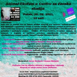 Poziv za simpozijum: "Animal ekofem"