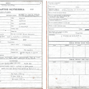 Osuđenički karton KPZ Požarevac. Foto: Muzej genocida Beograd